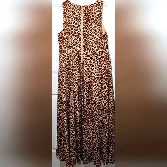 Torrid‎ NWT Leopard Print Chiffon Sleeveless Skater Maxi Dress 16 Animal Fall - Picture 7 of 8